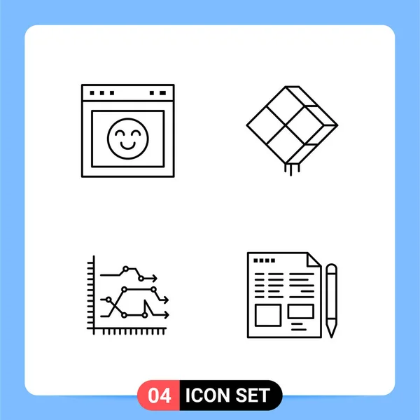 Conjunto Iconos Creativos Universales Simplemente Vector Ilustraciones Para Aplicaciones Web — Vector de stock