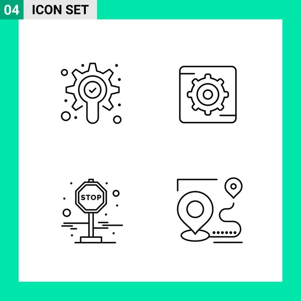 Conjunto Iconos Creativos Universales Simplemente Vector Ilustraciones Para Aplicaciones Web — Vector de stock