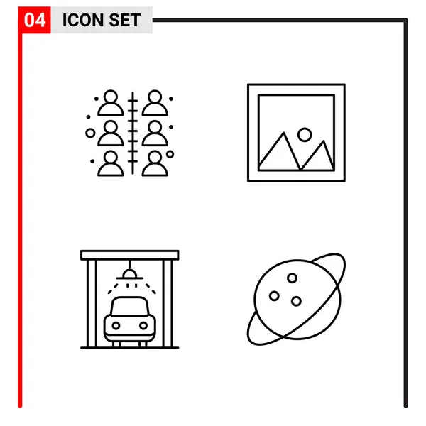 Set Universeller Kreativer Symbole Einfach Vektorillustrationen Für Web Und Mobile — Stockvektor