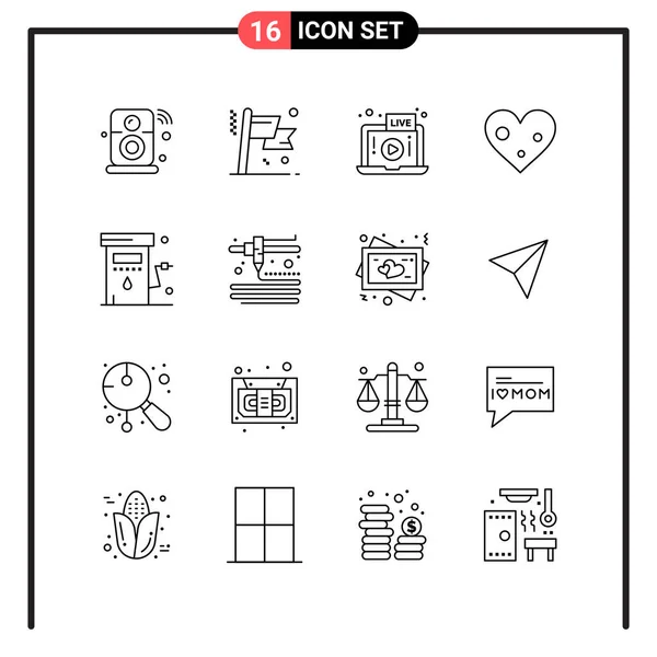 Conjunto Iconos Creativos Universales Simplemente Vector Ilustraciones Para Aplicaciones Web — Vector de stock