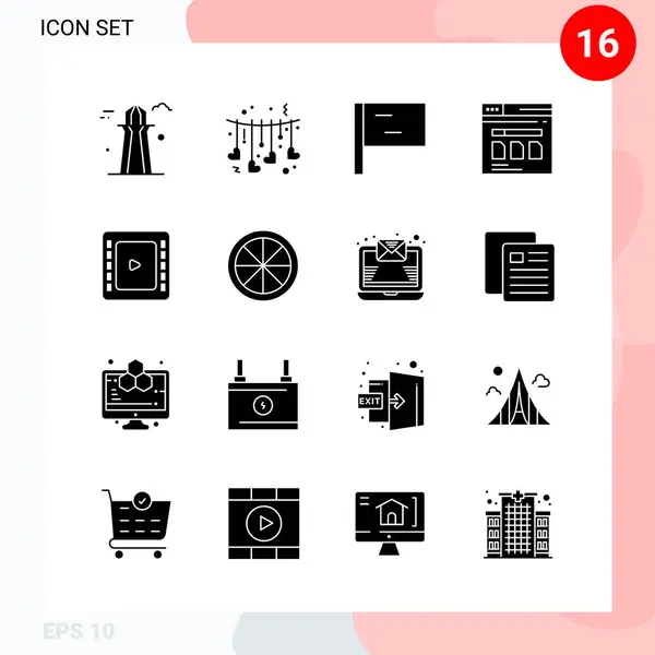 Conjunto Iconos Creativos Universales Simplemente Vector Ilustraciones Para Aplicaciones Web — Archivo Imágenes Vectoriales