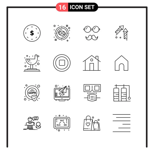 Conjunto Iconos Creativos Universales Simplemente Vector Ilustraciones Para Aplicaciones Web — Vector de stock