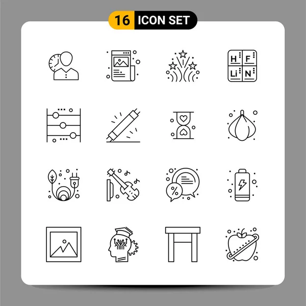 Conjunto Iconos Creativos Universales Simplemente Vector Ilustraciones Para Aplicaciones Web — Archivo Imágenes Vectoriales