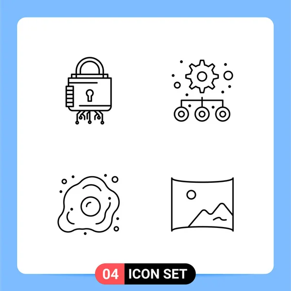 Conjunto Iconos Creativos Universales Simplemente Vector Ilustraciones Para Aplicaciones Web — Archivo Imágenes Vectoriales