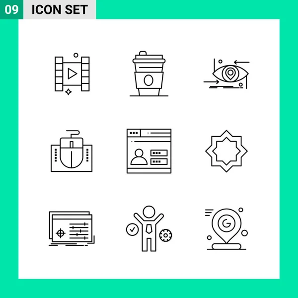 Conjunto Iconos Creativos Universales Simplemente Vector Ilustraciones Para Aplicaciones Web — Vector de stock