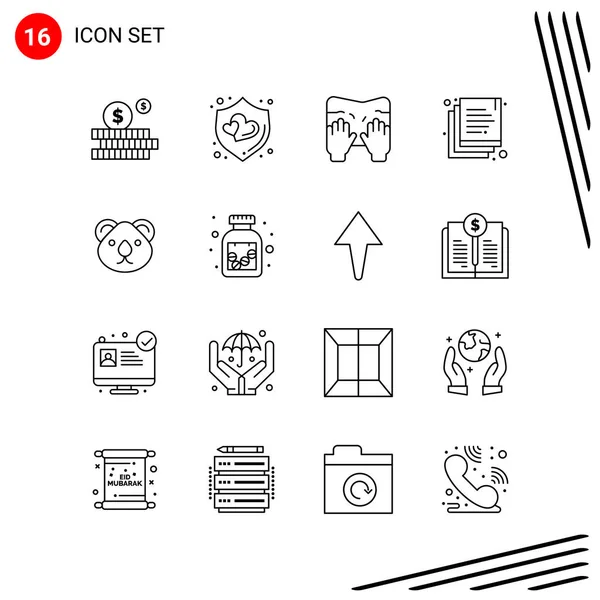 Conjunto Iconos Creativos Universales Simplemente Vector Ilustraciones Para Aplicaciones Web — Vector de stock