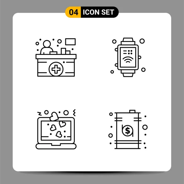 Conjunto Iconos Creativos Universales Simplemente Vector Ilustraciones Para Aplicaciones Web — Archivo Imágenes Vectoriales