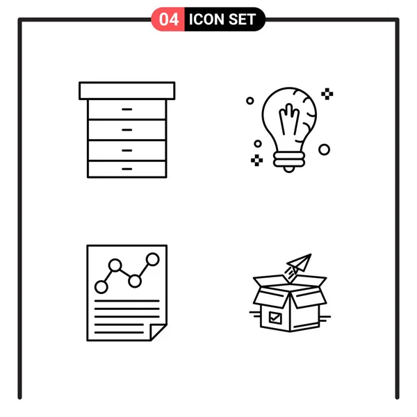 Conjunto Iconos Creativos Universales Simplemente Vector Ilustraciones Para Aplicaciones Web — Archivo Imágenes Vectoriales