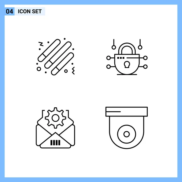 Conjunto Iconos Creativos Universales Simplemente Vector Ilustraciones Para Aplicaciones Web — Archivo Imágenes Vectoriales