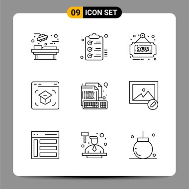 Evrensel yaratıcı simgeler kümesi, web ve mobil uygulamalar ve projeler için basit vektör illüstrasyonları 