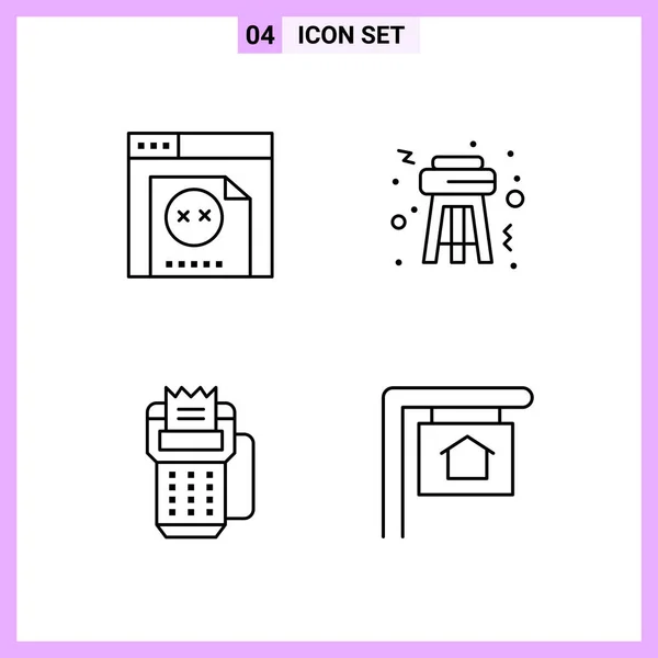 Set Universal Creative Icons Simply Vector Illustrations Web Mobile Apps — Stock Vector