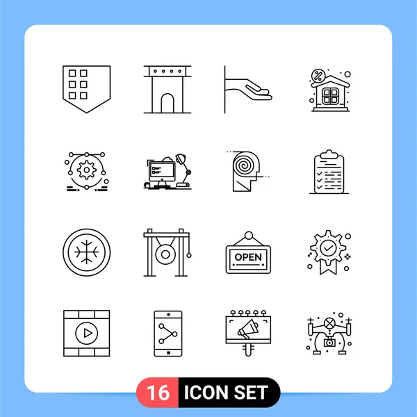 Conjunto Iconos Creativos Universales Simplemente Vector Ilustraciones Para Aplicaciones Web — Vector de stock