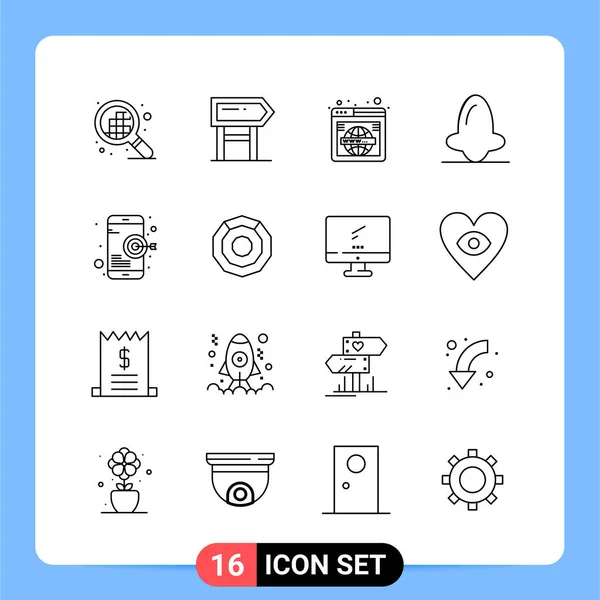 Conjunto Iconos Creativos Universales Simplemente Vector Ilustraciones Para Aplicaciones Web — Vector de stock