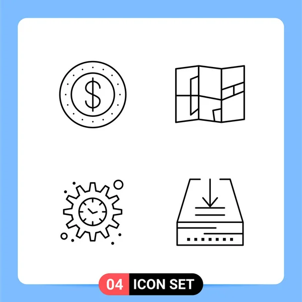 Set Universal Creative Icons Simply Vector Illustrations Web Mobile Apps — Stock Vector