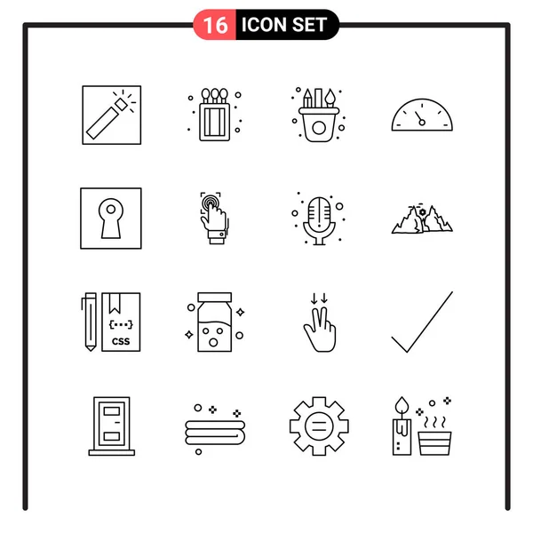 Conjunto Iconos Creativos Universales Simplemente Vector Ilustraciones Para Aplicaciones Web — Archivo Imágenes Vectoriales