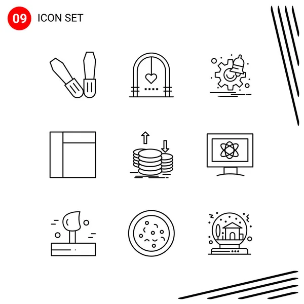 Set Universal Creative Icons Simply Vector Illustrations Web Mobile Apps — Stock Vector