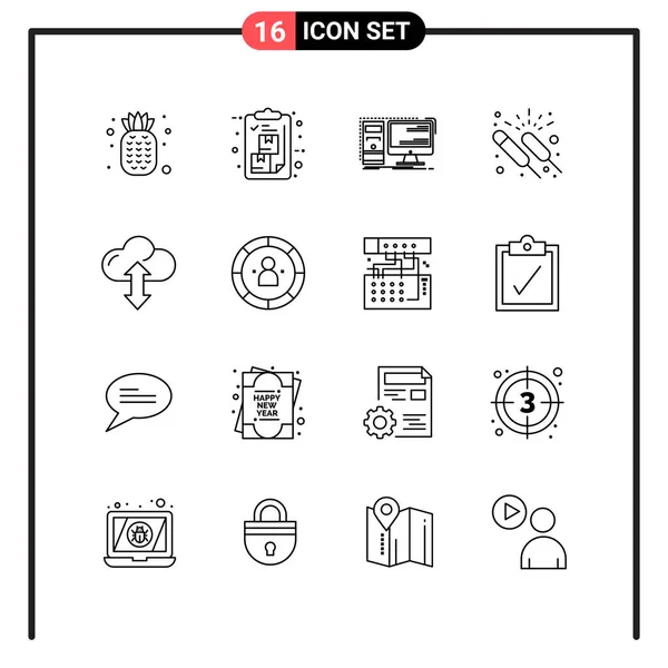 Conjunto Iconos Creativos Universales Simplemente Vector Ilustraciones Para Aplicaciones Web — Vector de stock