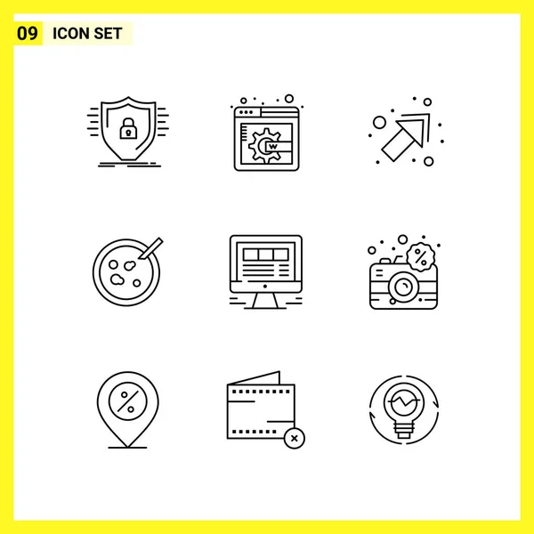 Conjunto Iconos Creativos Universales Simplemente Vector Ilustraciones Para Aplicaciones Web — Vector de stock