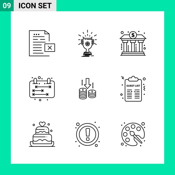 Conjunto Iconos Creativos Universales Simplemente Vector Ilustraciones Para Aplicaciones Web — Vector de stock