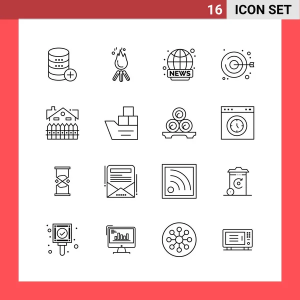 Conjunto Iconos Creativos Universales Simplemente Vector Ilustraciones Para Aplicaciones Web — Vector de stock