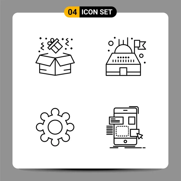 Conjunto Iconos Creativos Universales Simplemente Vector Ilustraciones Para Aplicaciones Web — Archivo Imágenes Vectoriales