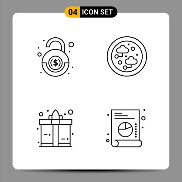 Conjunto Iconos Creativos Universales Simplemente Vector Ilustraciones Para Aplicaciones Web — Archivo Imágenes Vectoriales