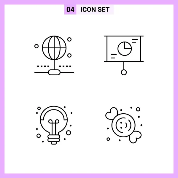 Conjunto Iconos Creativos Universales Simplemente Vector Ilustraciones Para Aplicaciones Web — Archivo Imágenes Vectoriales