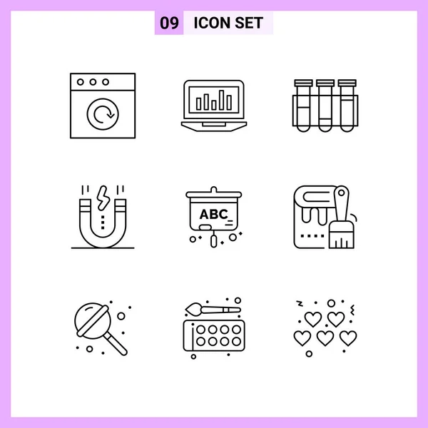 Set Universal Creative Icons Simply Vector Illustrations Web Mobile Apps — Stock Vector