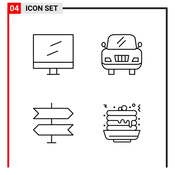 Set Universeller Kreativer Symbole Einfach Vektorillustrationen Für Web Und Mobile — Stockvektor