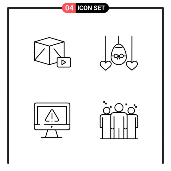 Set Universal Creative Icons Simply Vector Illustrations Web Mobile Apps — Stock Vector