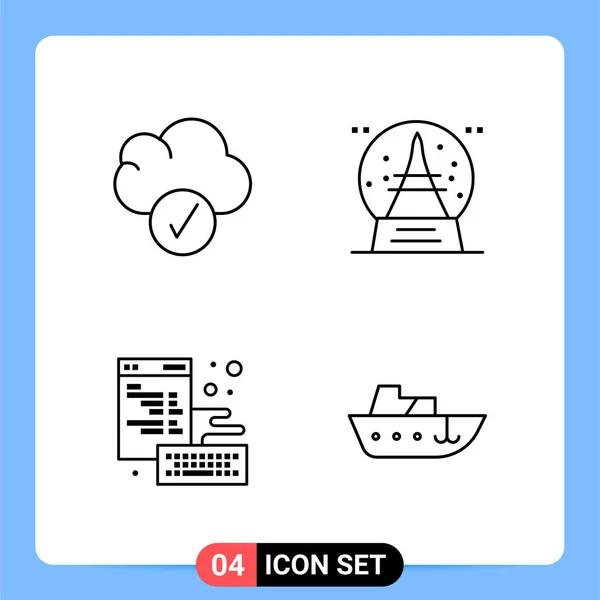 Set Universal Creative Icons Simply Vector Illustrations Web Mobile Apps — Stock Vector