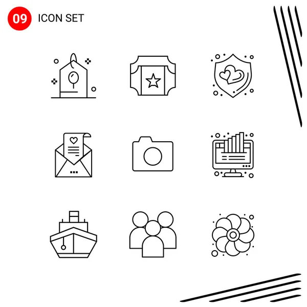 Conjunto Iconos Creativos Universales Simplemente Vector Ilustraciones Para Aplicaciones Web — Vector de stock