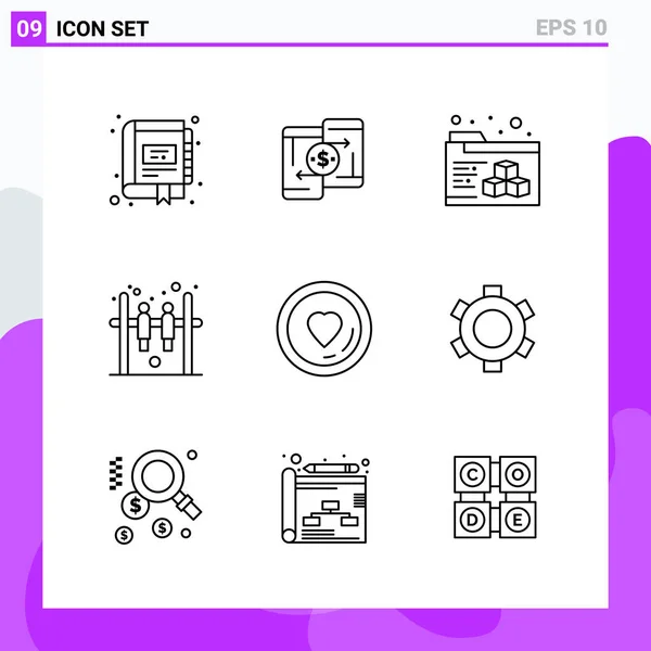 Conjunto Iconos Creativos Universales Ilustración Vectorial — Archivo Imágenes Vectoriales