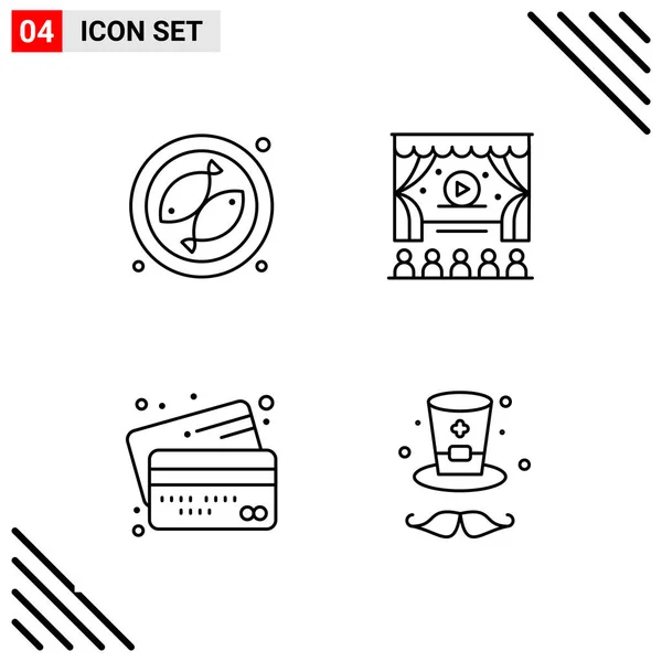 Conjunto Iconos Creativos Universales Simplemente Vector Ilustraciones Para Aplicaciones Web — Vector de stock