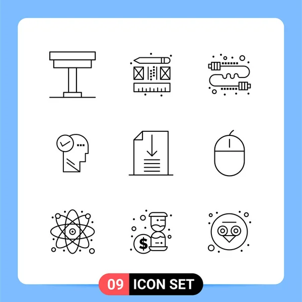 Conjunto Iconos Creativos Universales Simplemente Vector Ilustraciones Para Aplicaciones Web — Archivo Imágenes Vectoriales