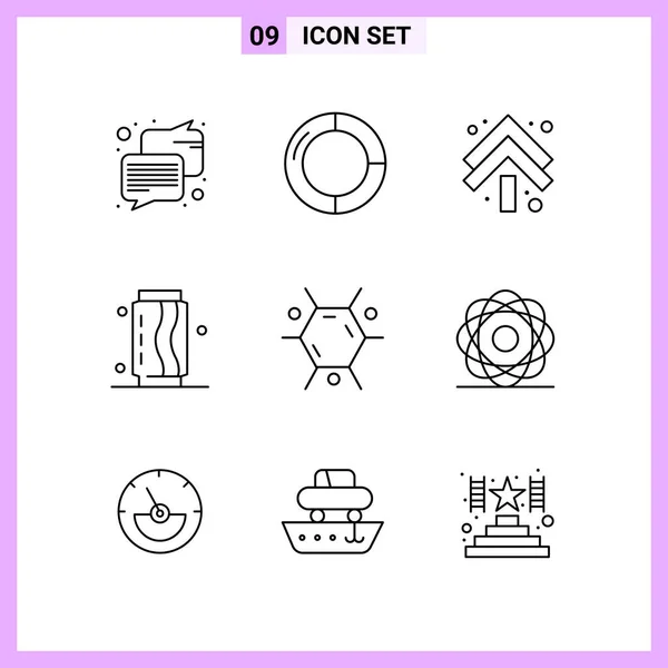 Conjunto Iconos Creativos Universales Simplemente Vector Ilustraciones Para Aplicaciones Web — Archivo Imágenes Vectoriales