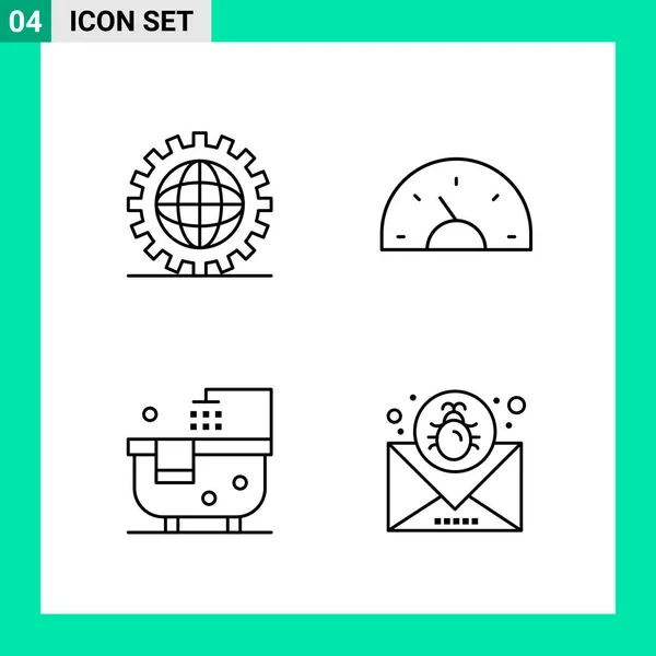 Conjunto Iconos Creativos Universales Simplemente Vector Ilustraciones Para Aplicaciones Web — Archivo Imágenes Vectoriales