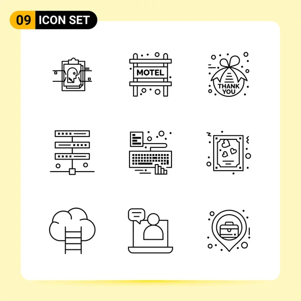 Conjunto Iconos Creativos Universales Simplemente Vector Ilustraciones Para Aplicaciones Web — Vector de stock