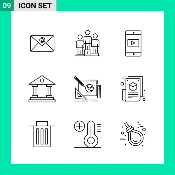 Conjunto Iconos Creativos Universales Simplemente Vector Ilustraciones Para Aplicaciones Web — Vector de stock