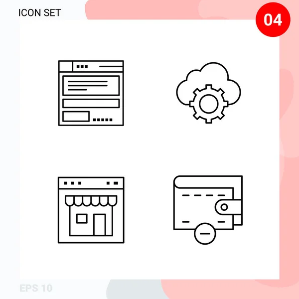 Conjunto Iconos Creativos Universales Simplemente Vector Ilustraciones Para Aplicaciones Web — Archivo Imágenes Vectoriales