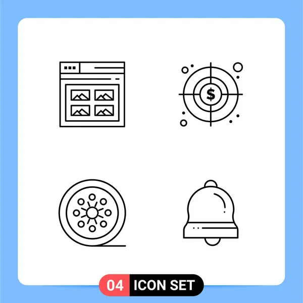 Conjunto Iconos Creativos Universales Simplemente Vector Ilustraciones Para Aplicaciones Web — Vector de stock