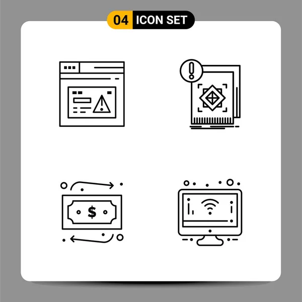 Conjunto Iconos Creativos Universales Simplemente Vector Ilustraciones Para Aplicaciones Web — Vector de stock