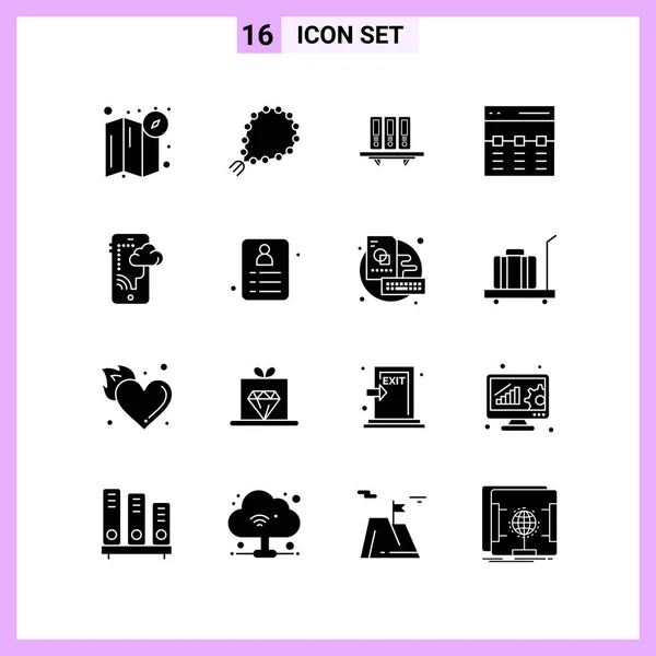 Set Dari Ikon Kreatif Universal Cukup Ilustrasi Vektor Untuk Aplikasi - Stok Vektor