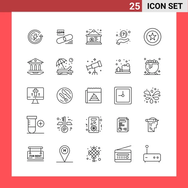 Conjunto Iconos Creativos Universales Simplemente Vector Ilustraciones Para Aplicaciones Web — Vector de stock