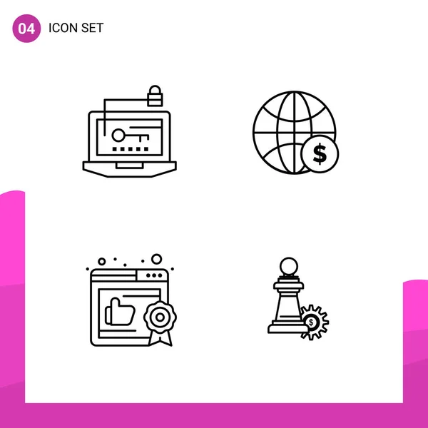 Set Universal Creative Icons Simply Vector Illustrations Web Mobile Apps — Stock Vector