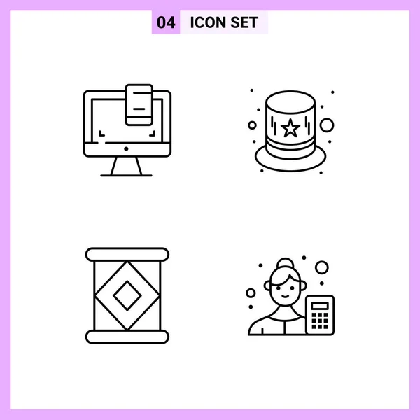 Conjunto Iconos Creativos Universales Simplemente Vector Ilustraciones Para Aplicaciones Web — Archivo Imágenes Vectoriales