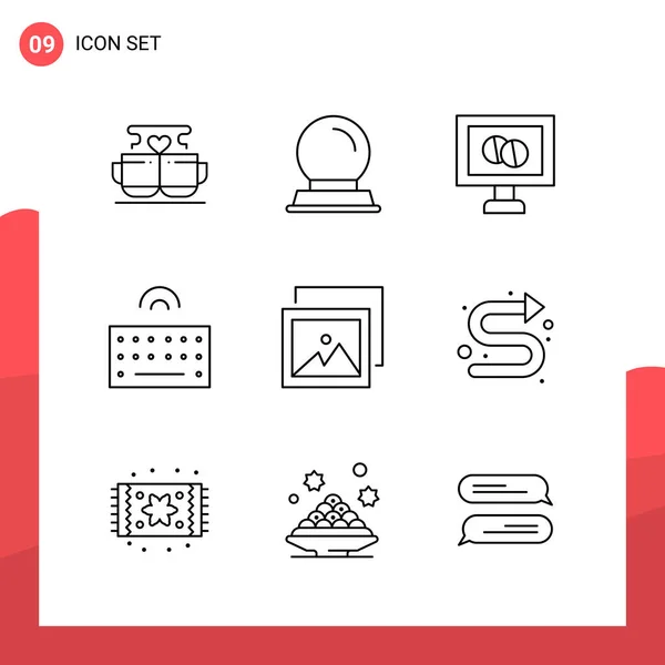 Conjunto Iconos Creativos Universales Simplemente Vector Ilustraciones Para Aplicaciones Web — Vector de stock