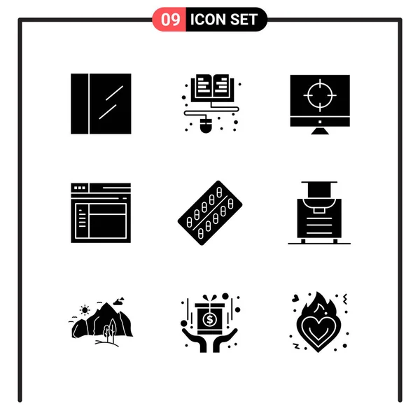 Conjunto Iconos Creativos Universales Simplemente Vector Ilustraciones Para Aplicaciones Web — Vector de stock