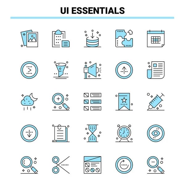 Essentials Black Blue Icon Set Creative Icon Design Logo Template — Stockový vektor