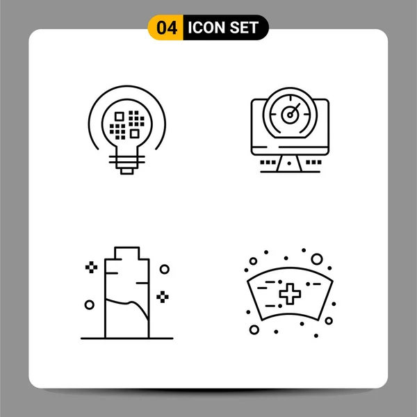 Conjunto Iconos Creativos Universales Simplemente Vector Ilustraciones Para Aplicaciones Web — Archivo Imágenes Vectoriales